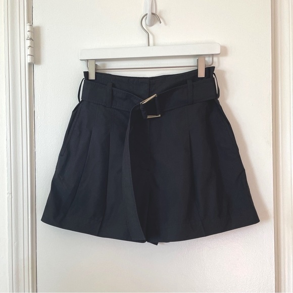 3.1 Phillip Lim Black Belted Utility High- Rise Shorts Gold Buckle 0